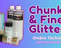 Learn how to create a chunky and fine glitter ombre tumbler using lightning cure resin