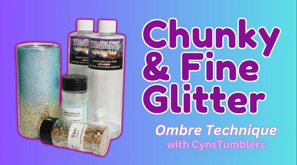 Learn how to create a chunky and fine glitter ombre tumbler using lightning cure resin