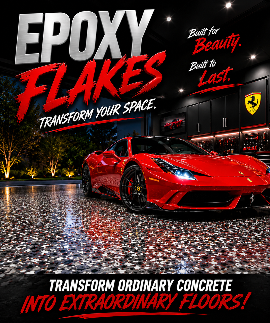 Industrial Epoxy Flakes for Garages and Concrete