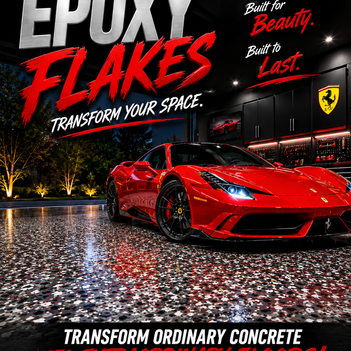 Industrial Epoxy Flakes for Garages and Concrete