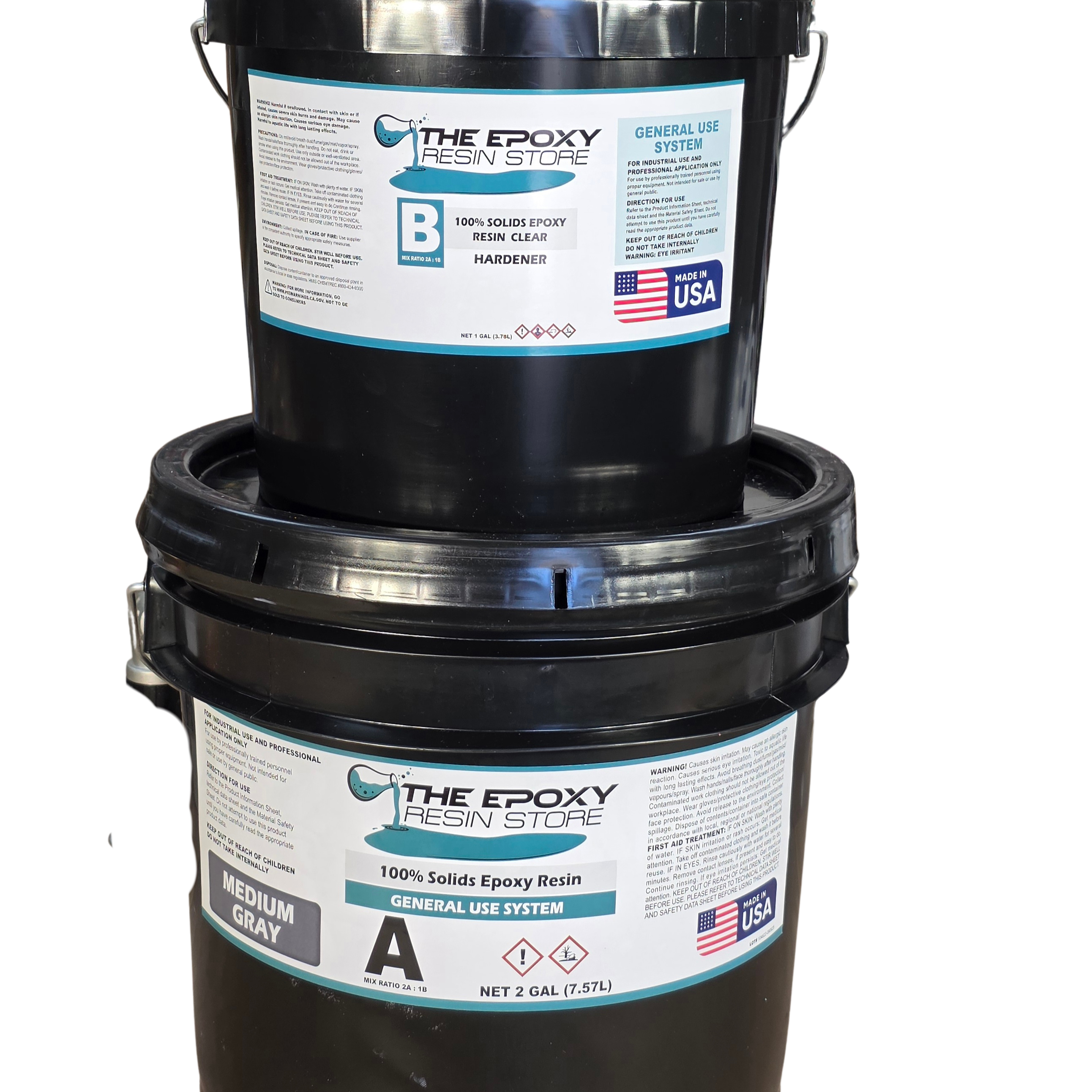 100% Solids Epoxy Resin for High-Performance Floor Coatings - Medium Gray