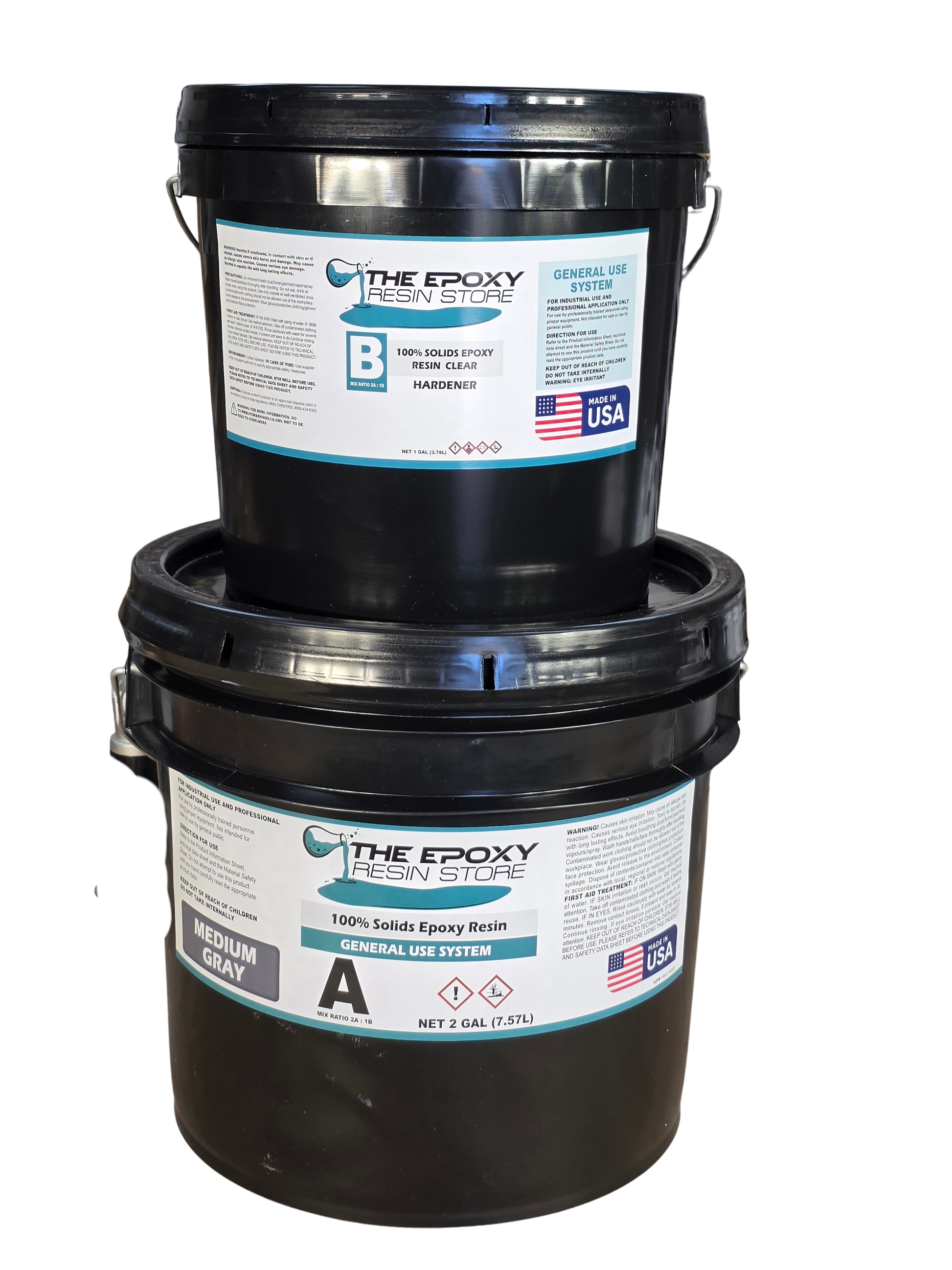 100% Solids Epoxy Resin for High-Performance Floor Coatings - Medium Gray