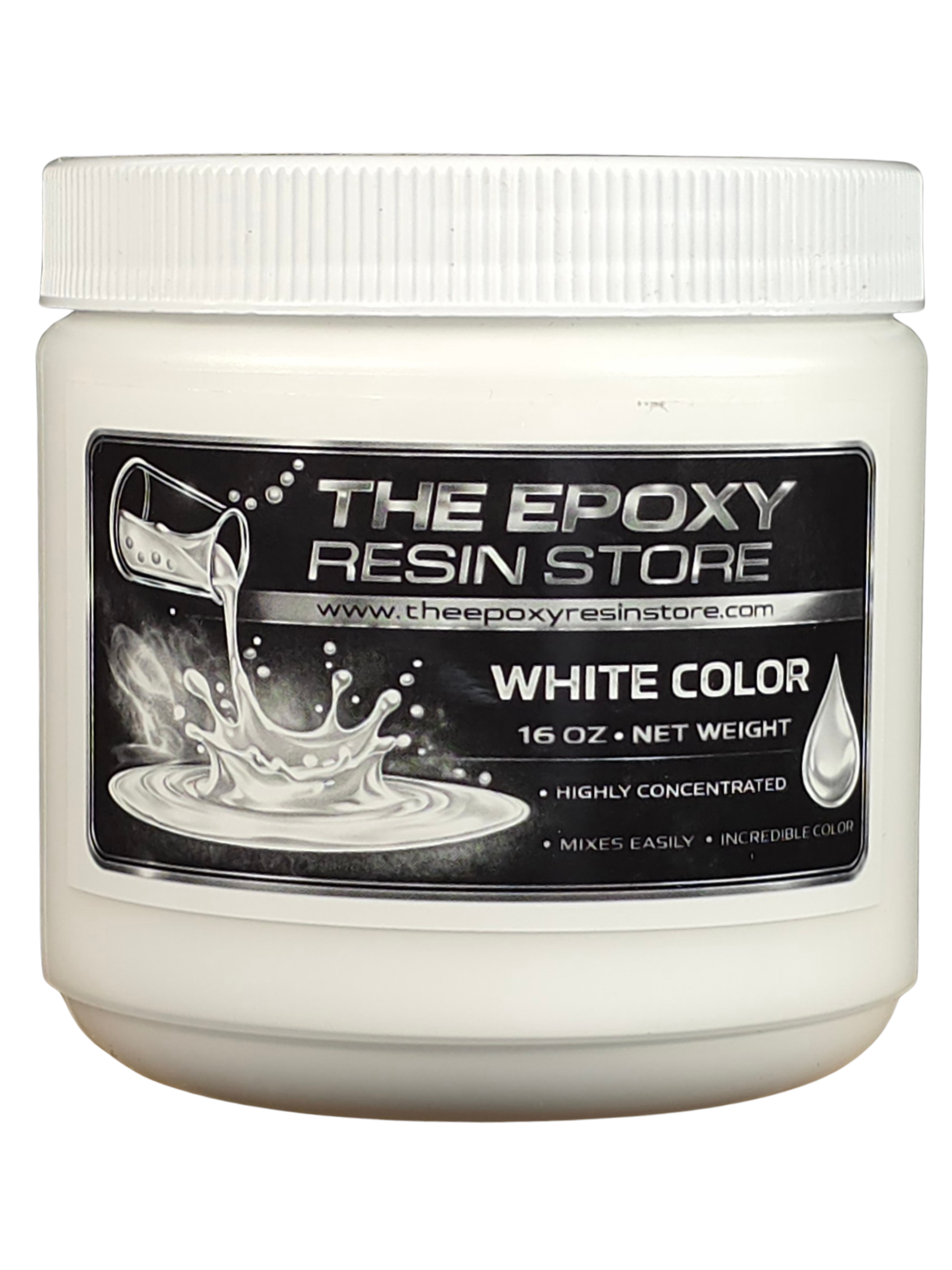 Liquid White Opaque Liquid Pigment for Epoxy Resin and Polyaspartics - 16oz jar