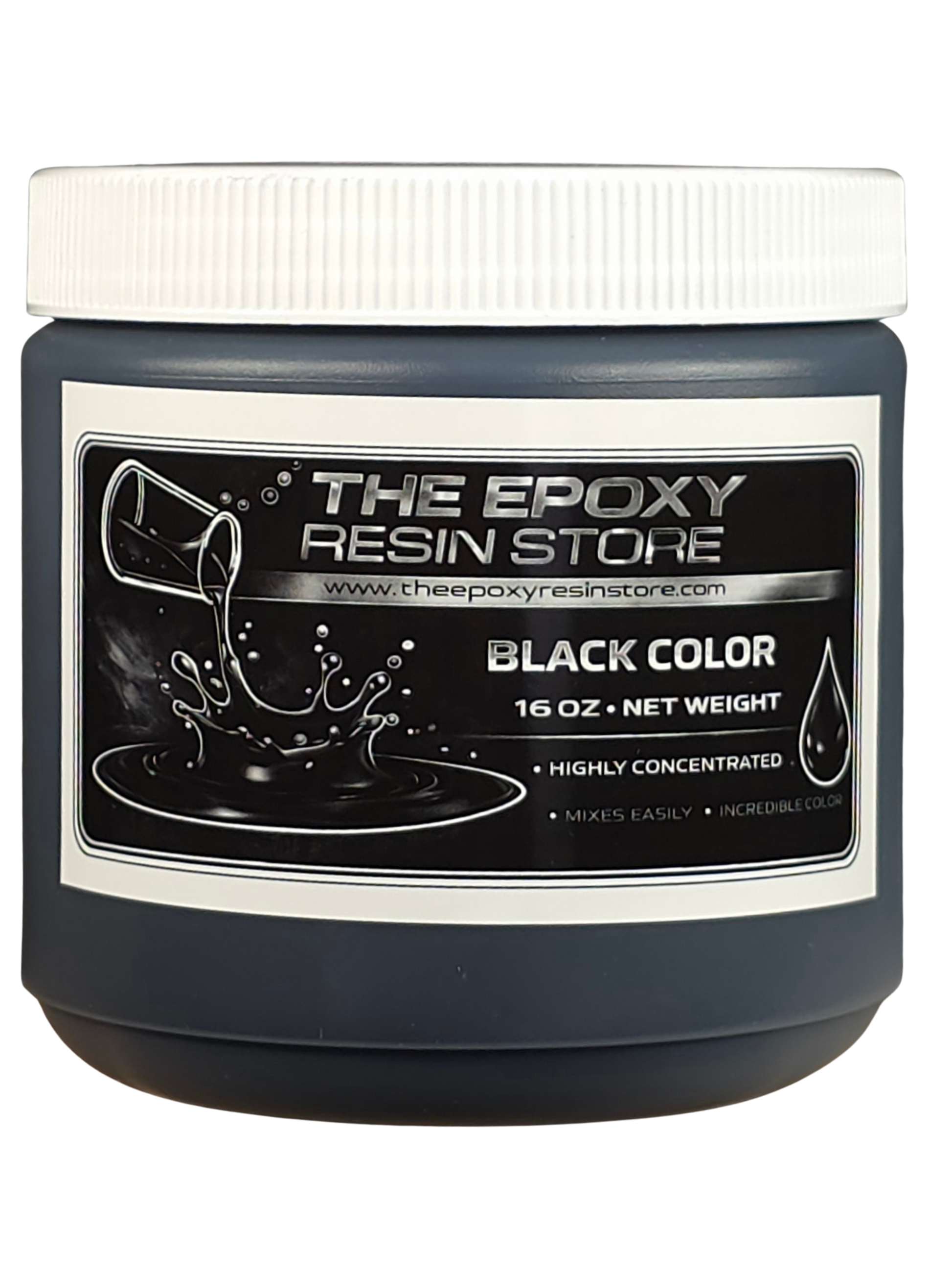 Liquid Black Opaque Pigment for Epoxy Resin and Polyaspartics - 16oz jar