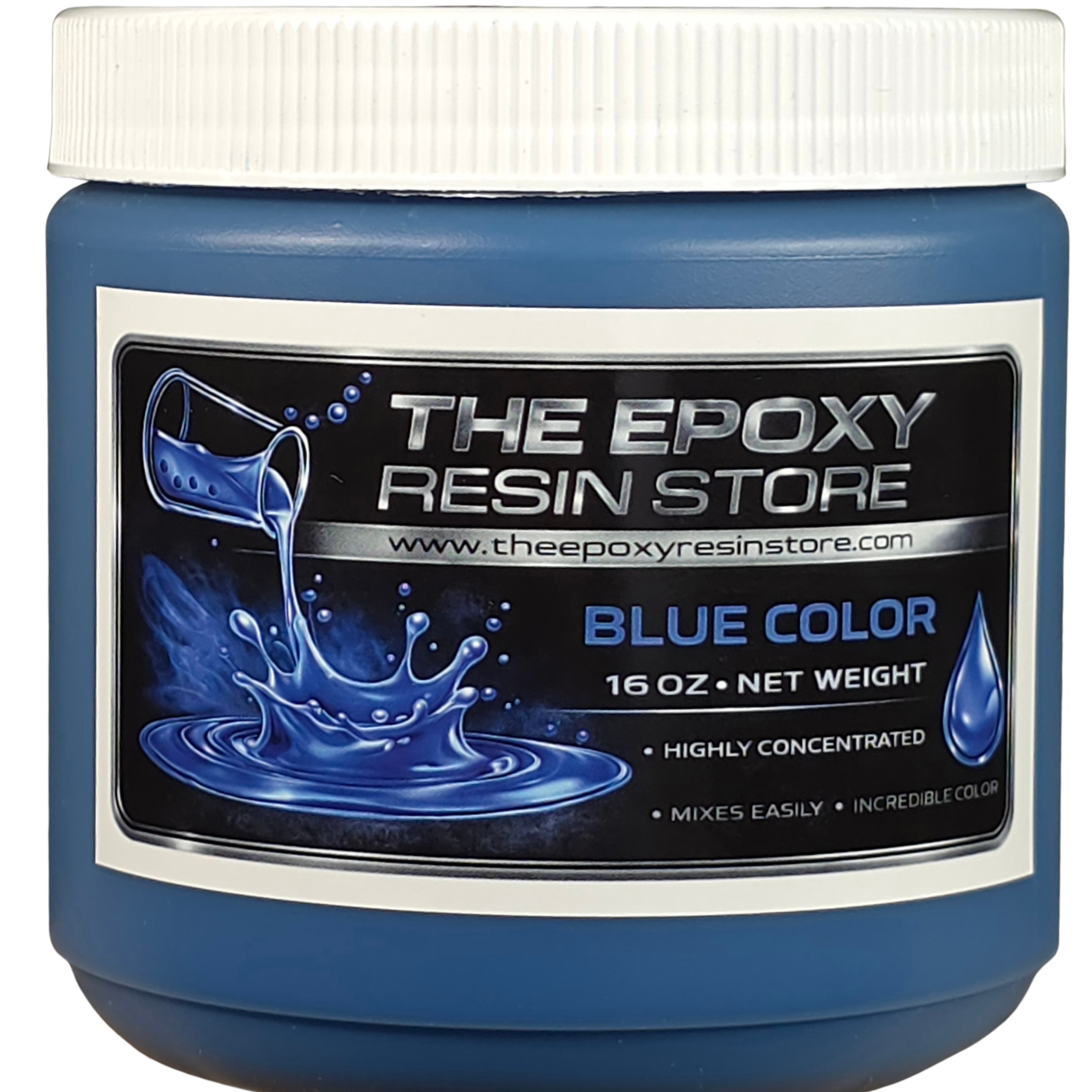 Liquid Blue Opaque Pigment for Epoxy Resin and Polyaspartics - 16oz jar