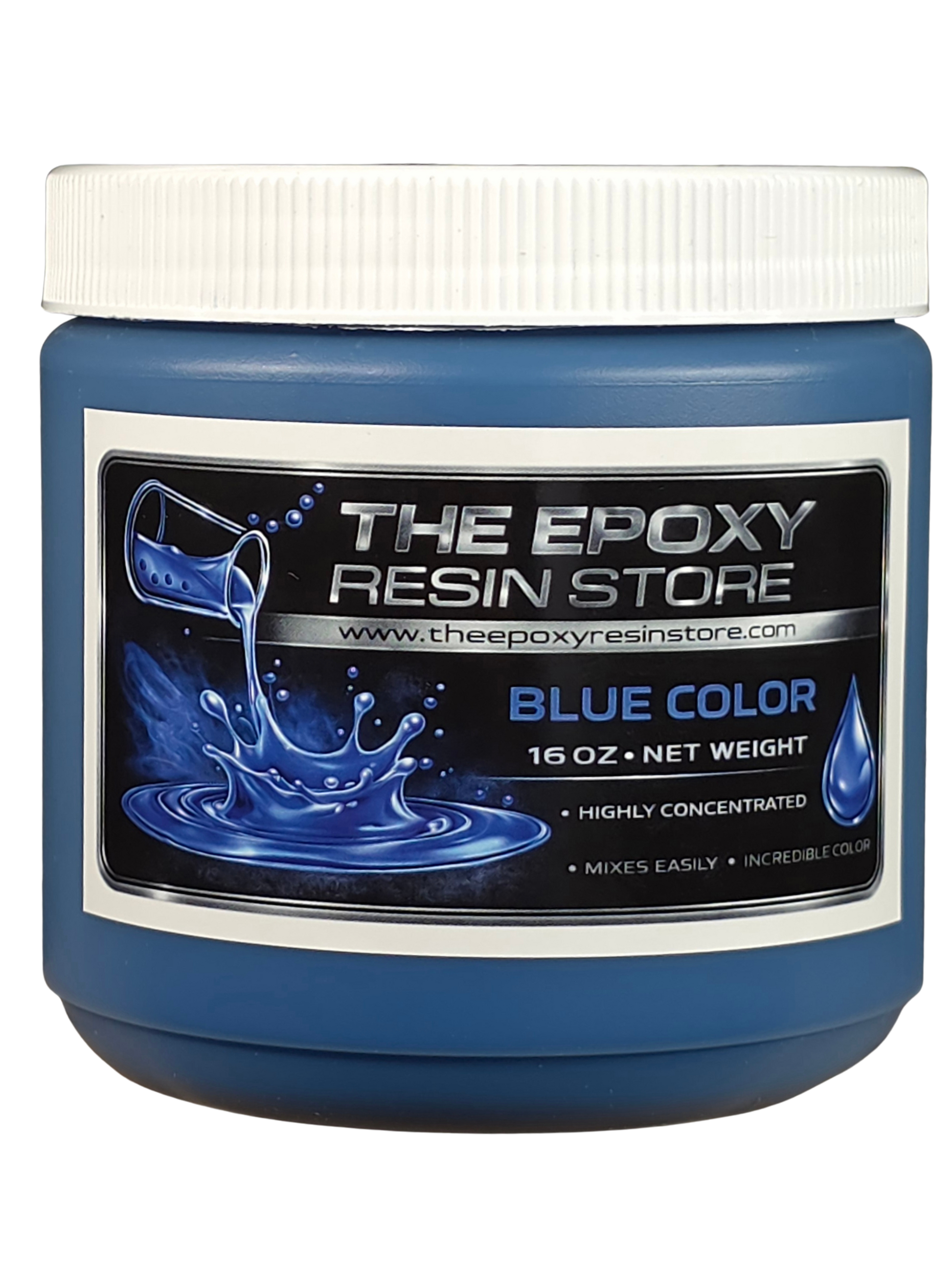 Liquid Blue Opaque Pigment for Epoxy Resin and Polyaspartics - 16oz jar