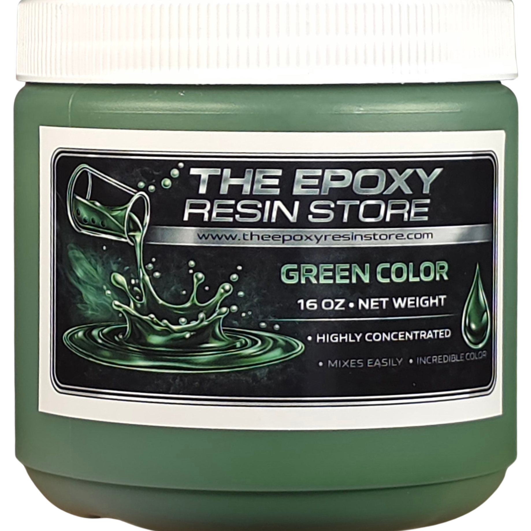 Liquid Green Opaque Liquid Pigment for Epoxy Resin and Polyaspartics - - 16oz jar