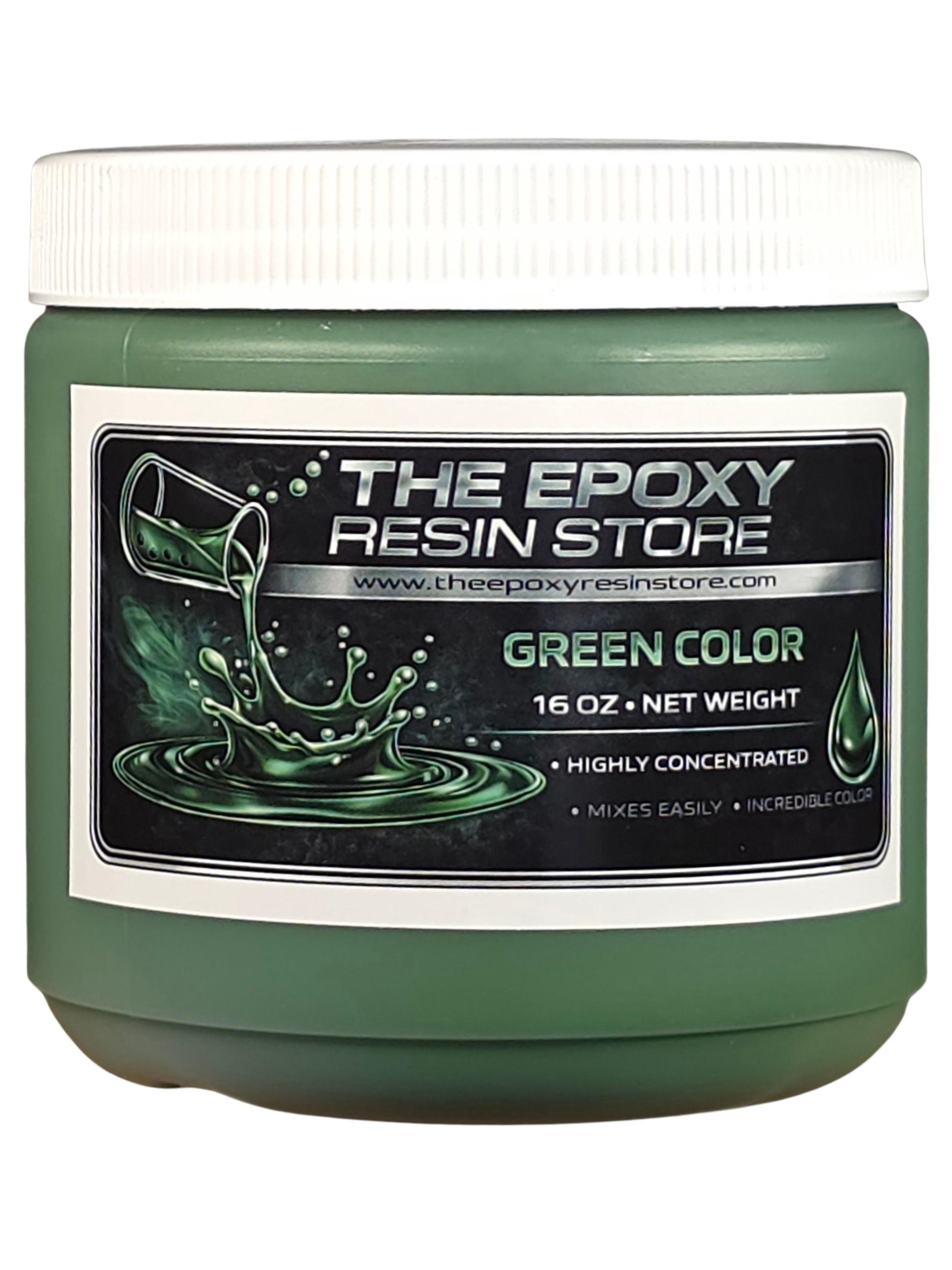 Liquid Green Opaque Liquid Pigment for Epoxy Resin and Polyaspartics - - 16oz jar