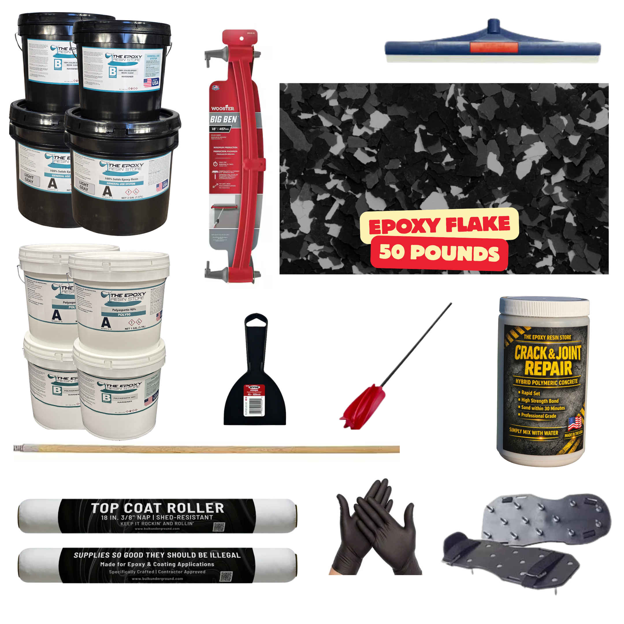 ULTIMATE DIY GARAGE EPOXY KIT - EASY TO INSTALL - EPOXY FLAKE DARKSTAR