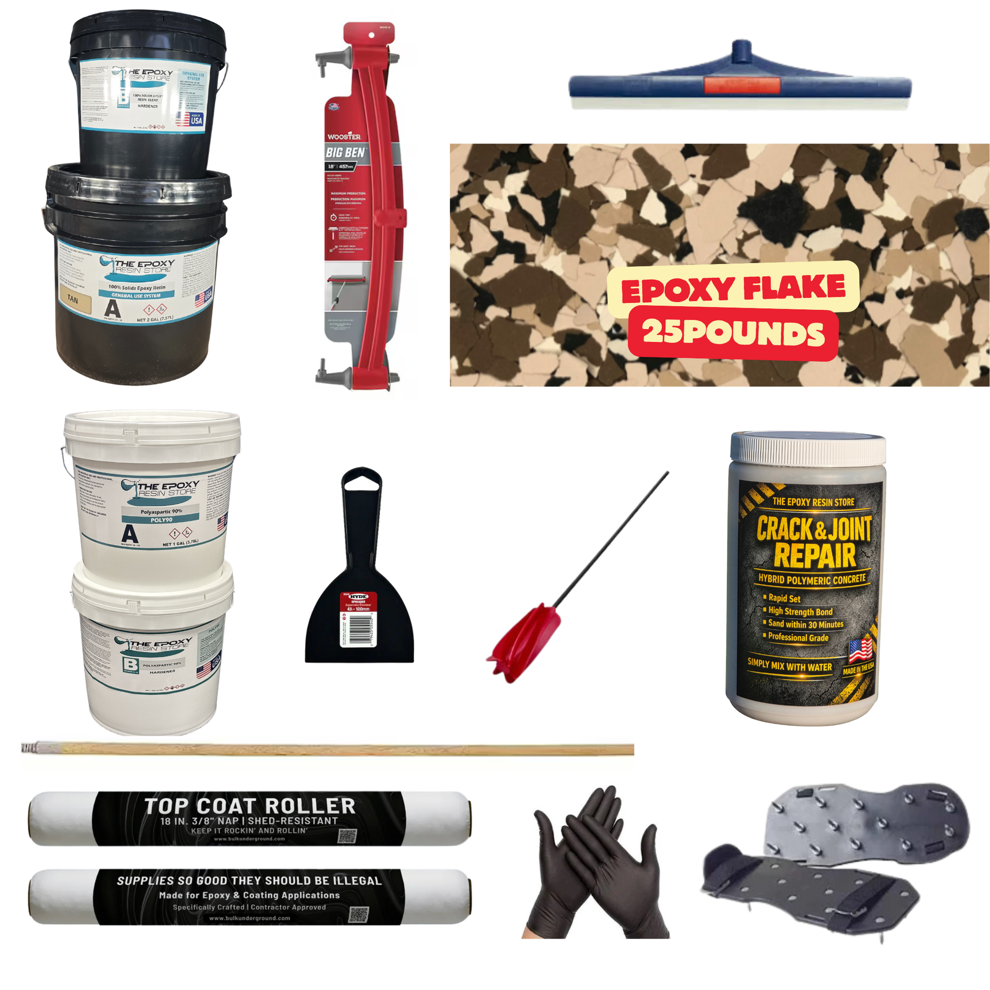 ULTIMATE DIY GARAGE EPOXY KIT - EASY TO INSTALL - EPOXY FLAKE FOREST FLOOR