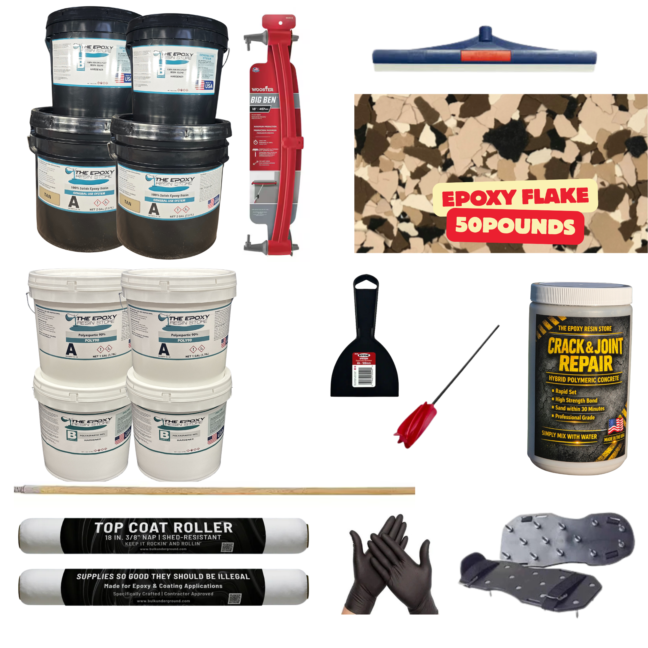 ULTIMATE DIY GARAGE EPOXY KIT - EASY TO INSTALL - EPOXY FLAKE FOREST FLOOR
