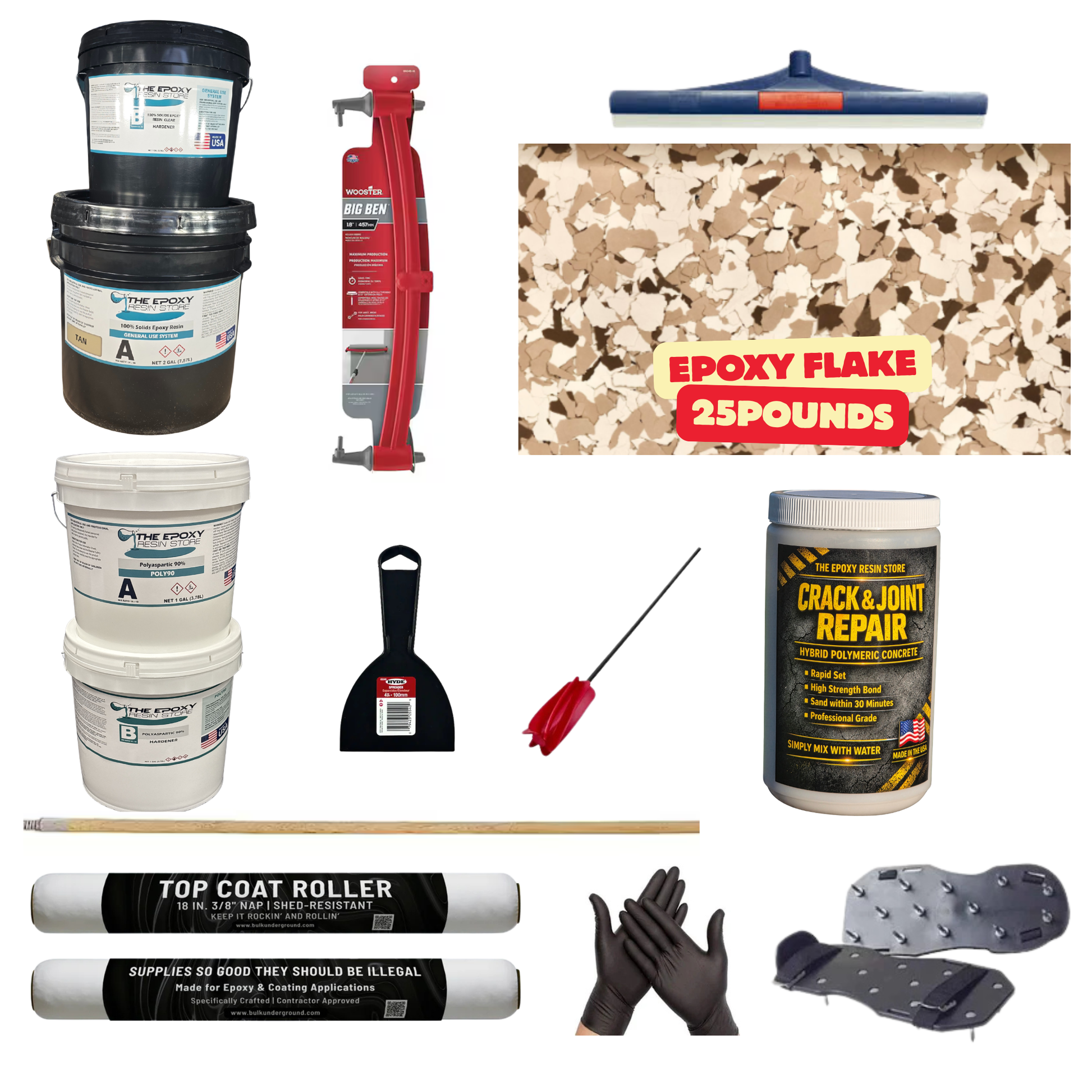 ULTIMATE DIY GARAGE EPOXY KIT - EASY TO INSTALL - EPOXY FLAKE DESERT