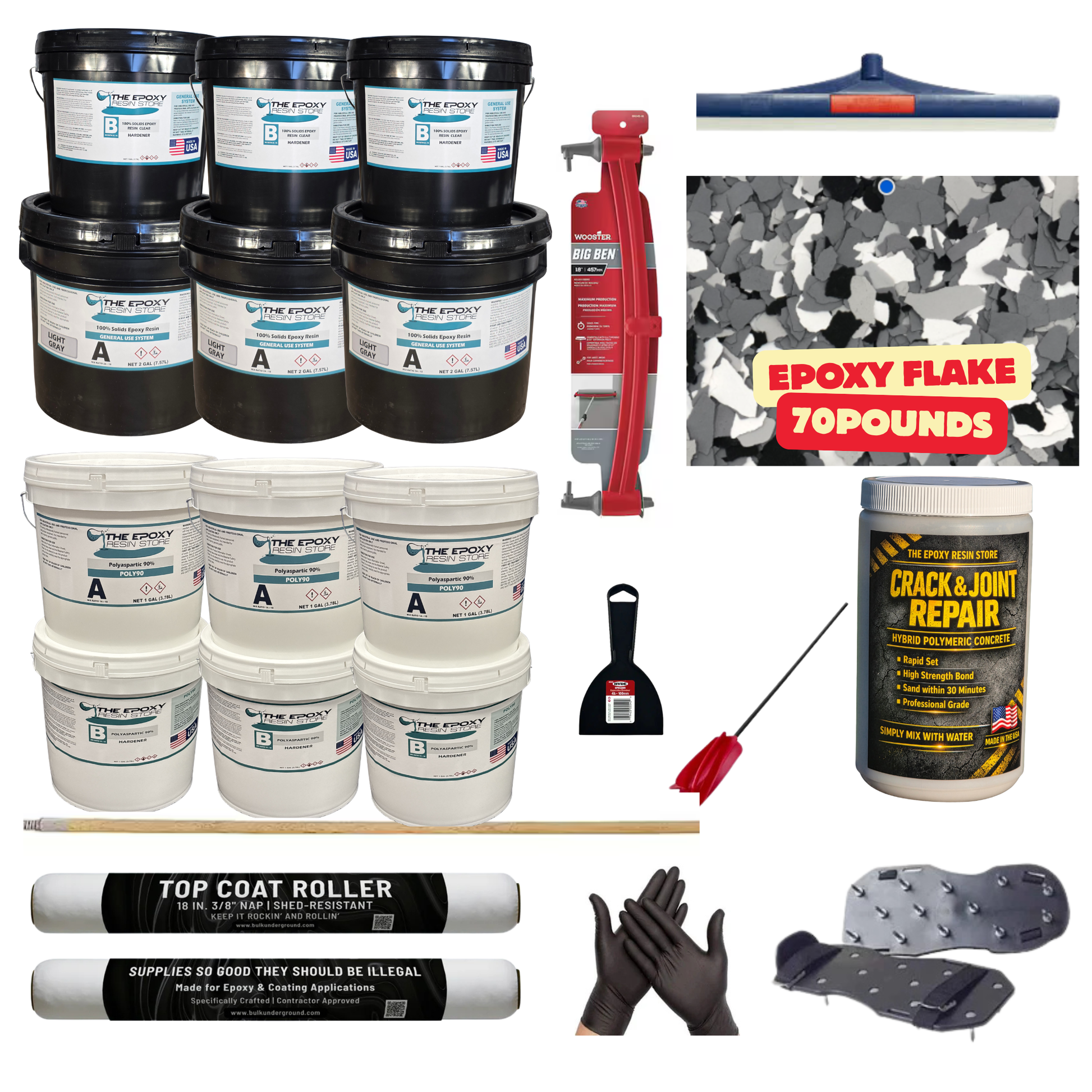 ULTIMATE DIY GARAGE EPOXY KIT - EASY TO INSTALL - EPOXY FLAKE FALLNIGHT