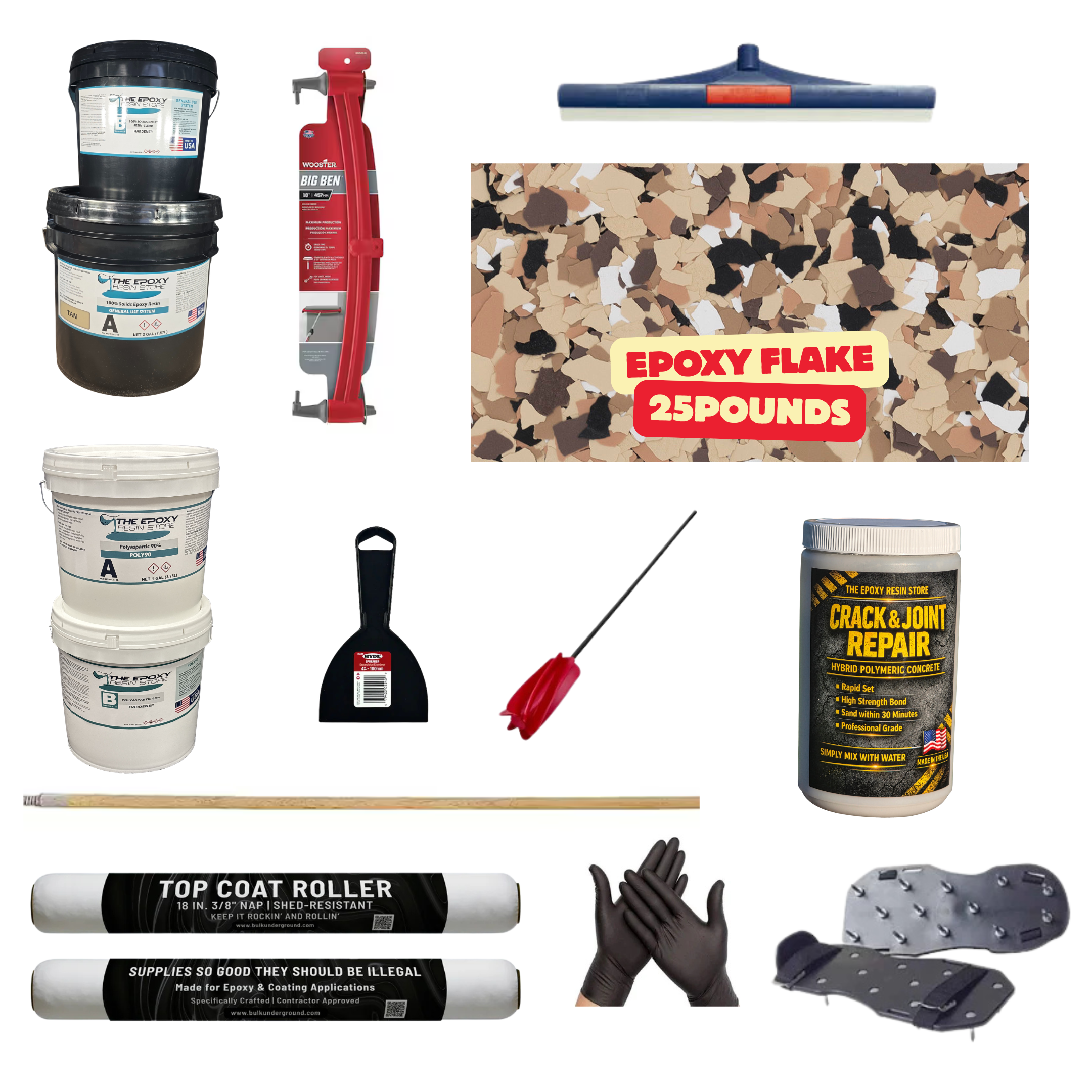 ULTIMATE DIY GARAGE EPOXY KIT - EASY TO INSTALL - EPOXY FLAKE SHORESIDE