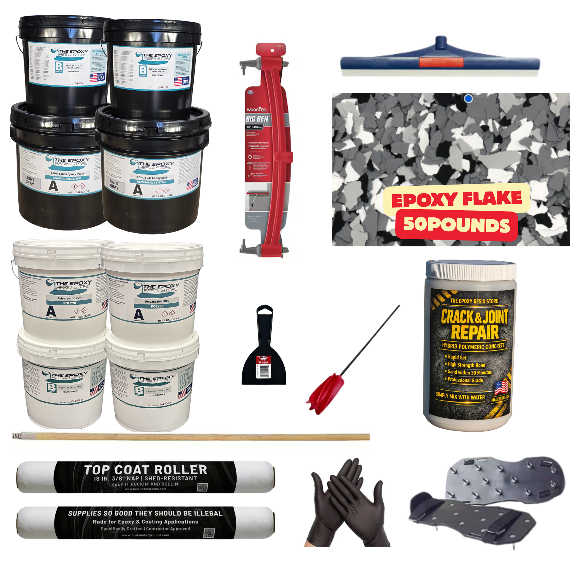 ULTIMATE DIY GARAGE EPOXY KIT - EASY TO INSTALL - EPOXY FLAKE FALLNIGHT