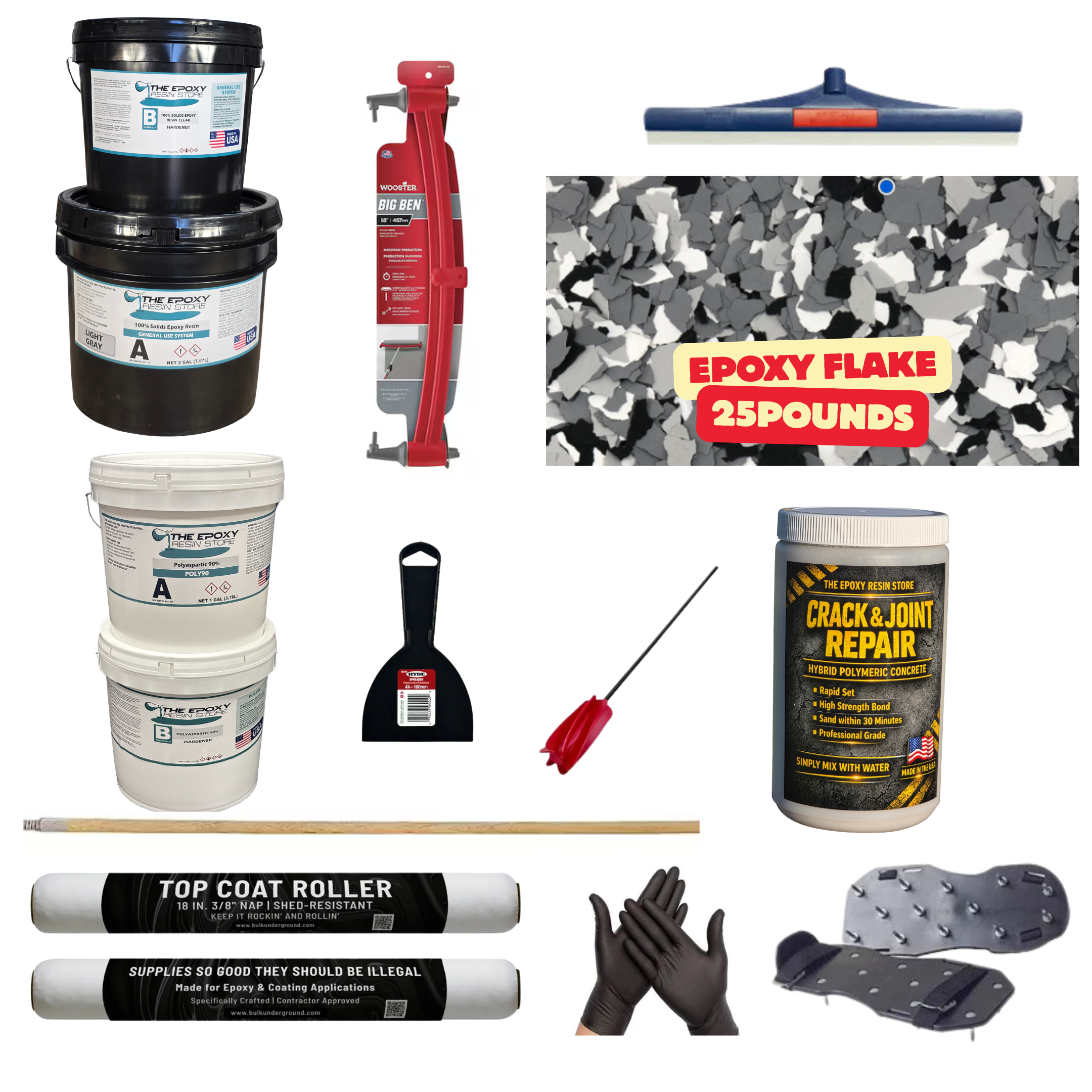 ULTIMATE DIY GARAGE EPOXY KIT - EASY TO INSTALL - EPOXY FLAKE FALLNIGHT
