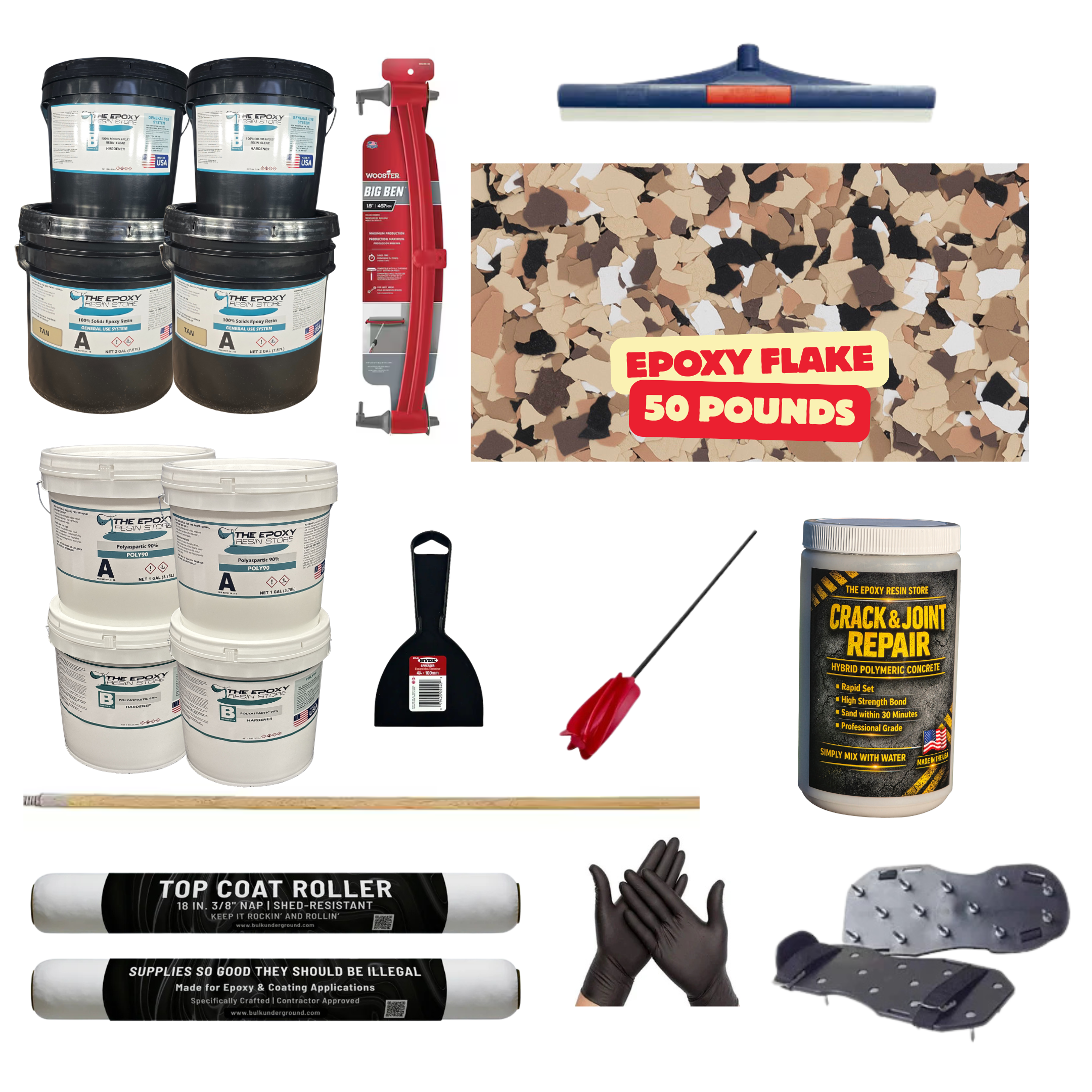 ULTIMATE DIY GARAGE EPOXY KIT - EASY TO INSTALL - EPOXY FLAKE SHORESIDE