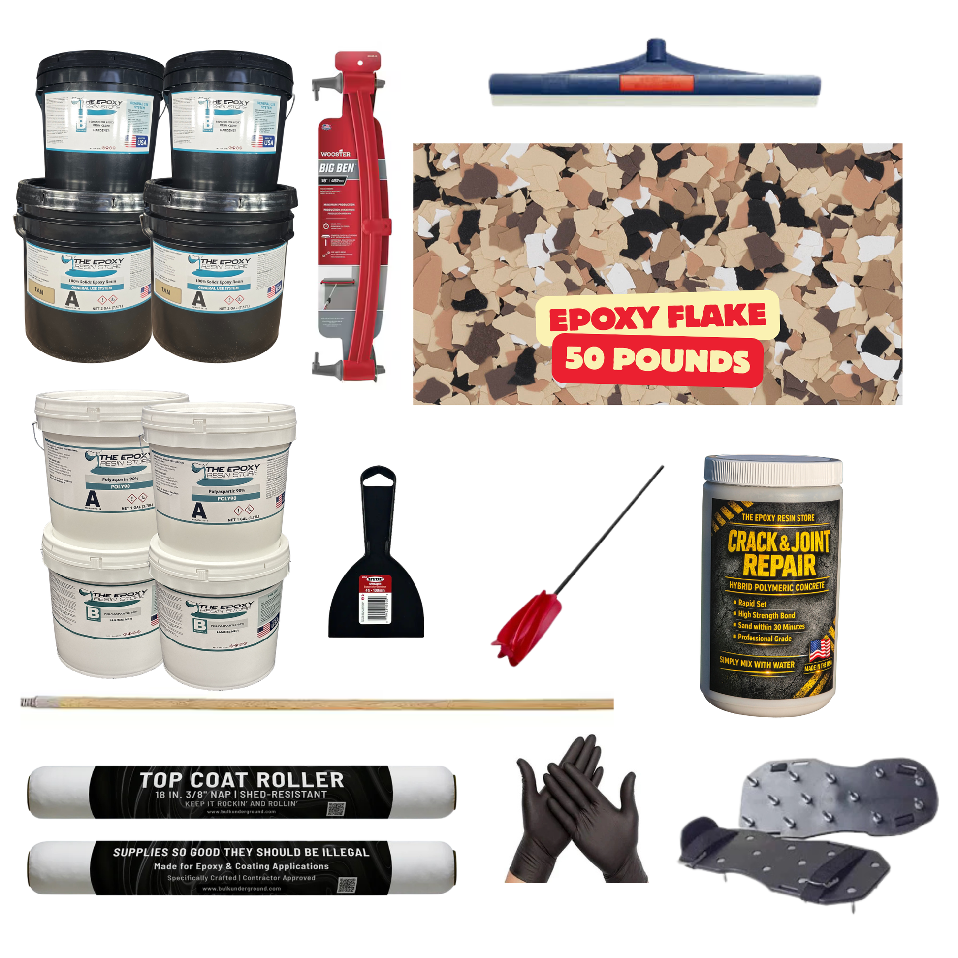 ULTIMATE DIY GARAGE EPOXY KIT - EASY TO INSTALL - EPOXY FLAKE SHORESIDE
