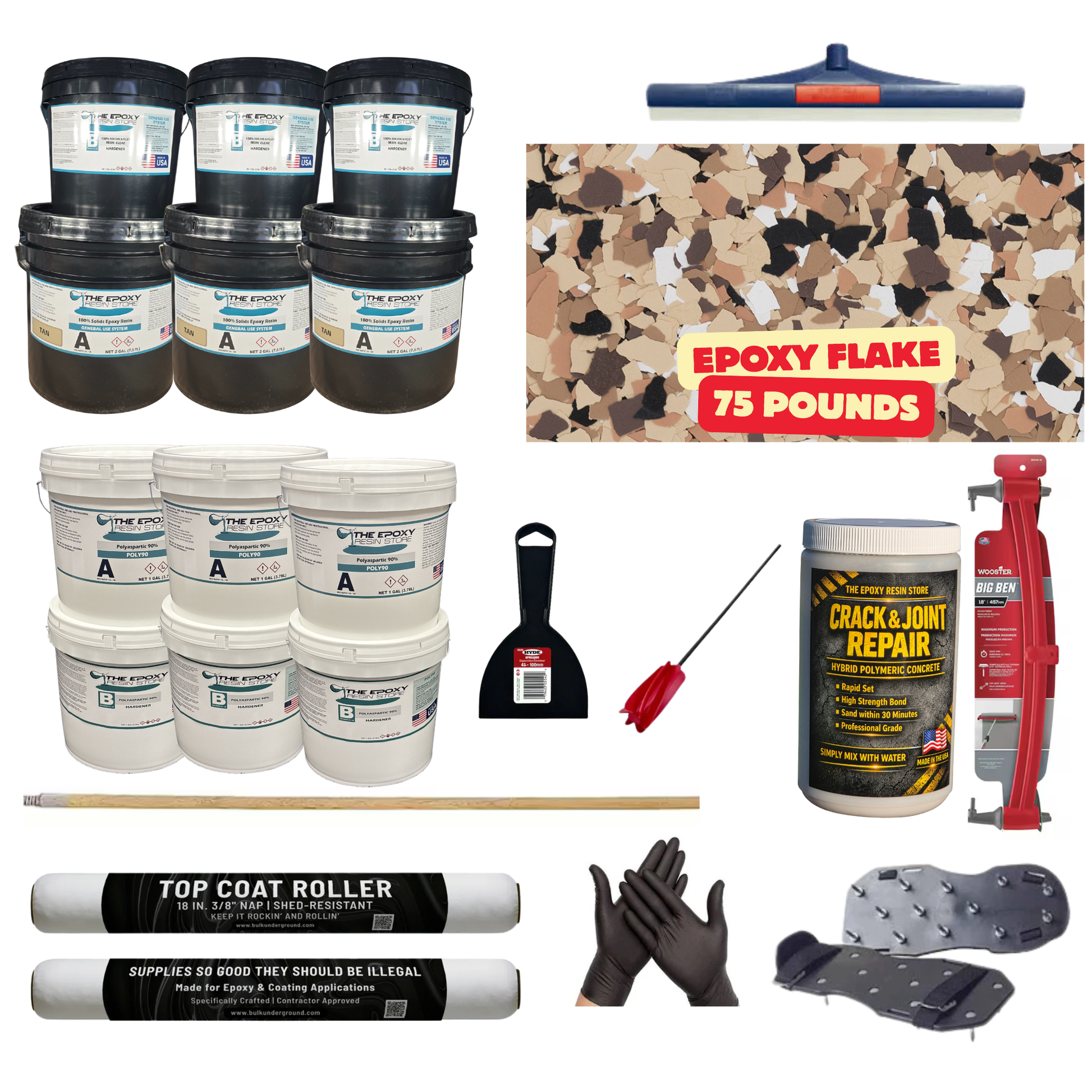 ULTIMATE DIY GARAGE EPOXY KIT - EASY TO INSTALL - EPOXY FLAKE SHORESIDE