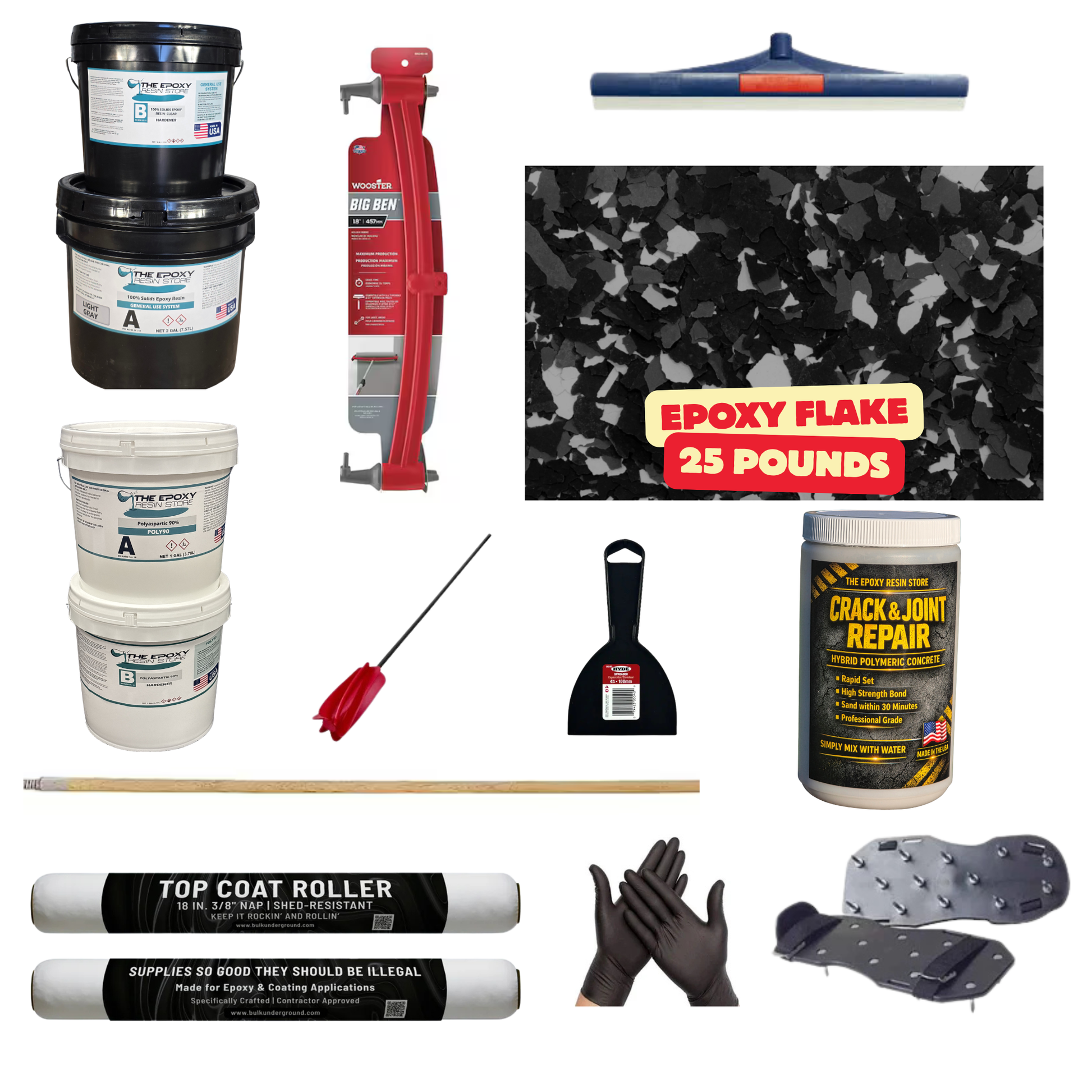 ULTIMATE DIY GARAGE EPOXY KIT - EASY TO INSTALL - EPOXY FLAKE DARKSTAR