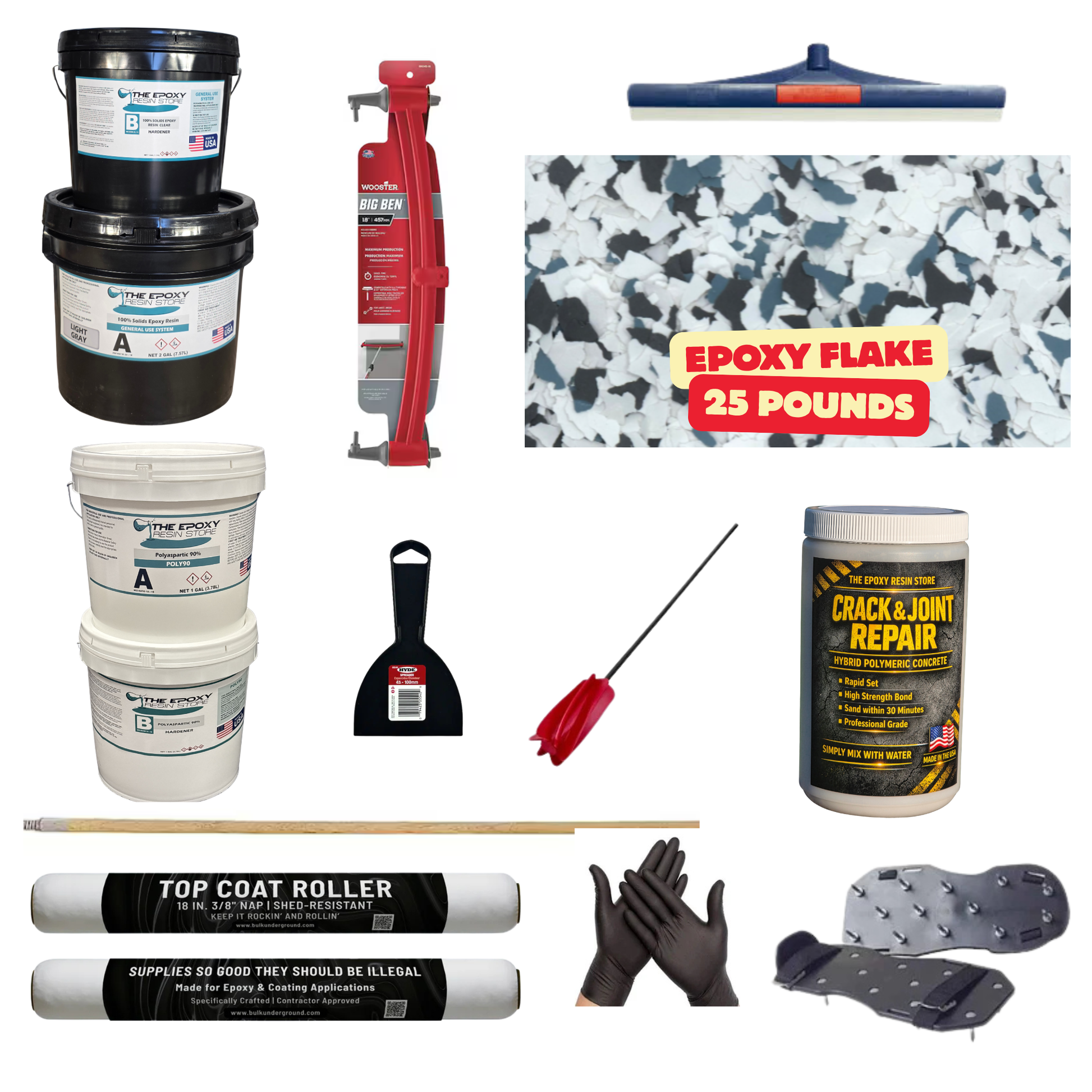 ULTIMATE DIY GARAGE EPOXY KIT - EASY TO INSTALL - EPOXY FLAKE STORMCLOUD