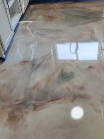 Metallic Epoxy Resin Floor Coating | 60+ Minute Work Time | Bubble-Free, High-Gloss Finish