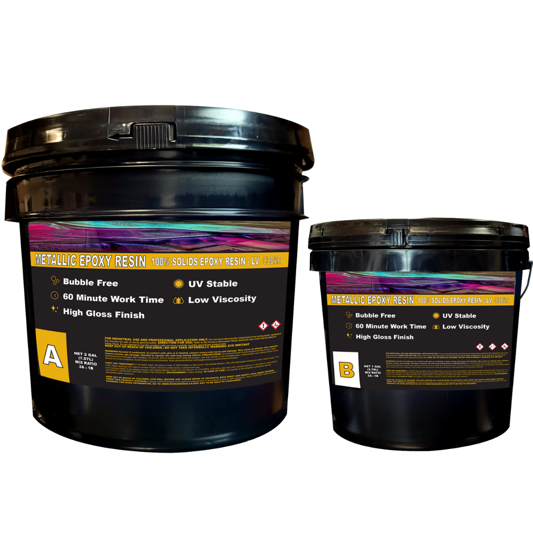 Metallic Epoxy Resin Floor Coating | 60+ Minute Work Time | Bubble-Free, High-Gloss Finish
