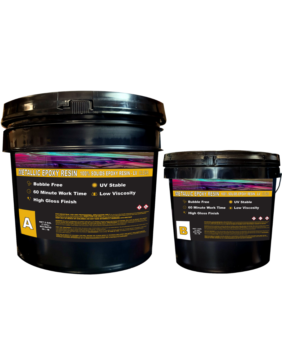 Metallic Epoxy Resin Floor Coating | 60+ Minute Work Time | Bubble-Free, High-Gloss Finish