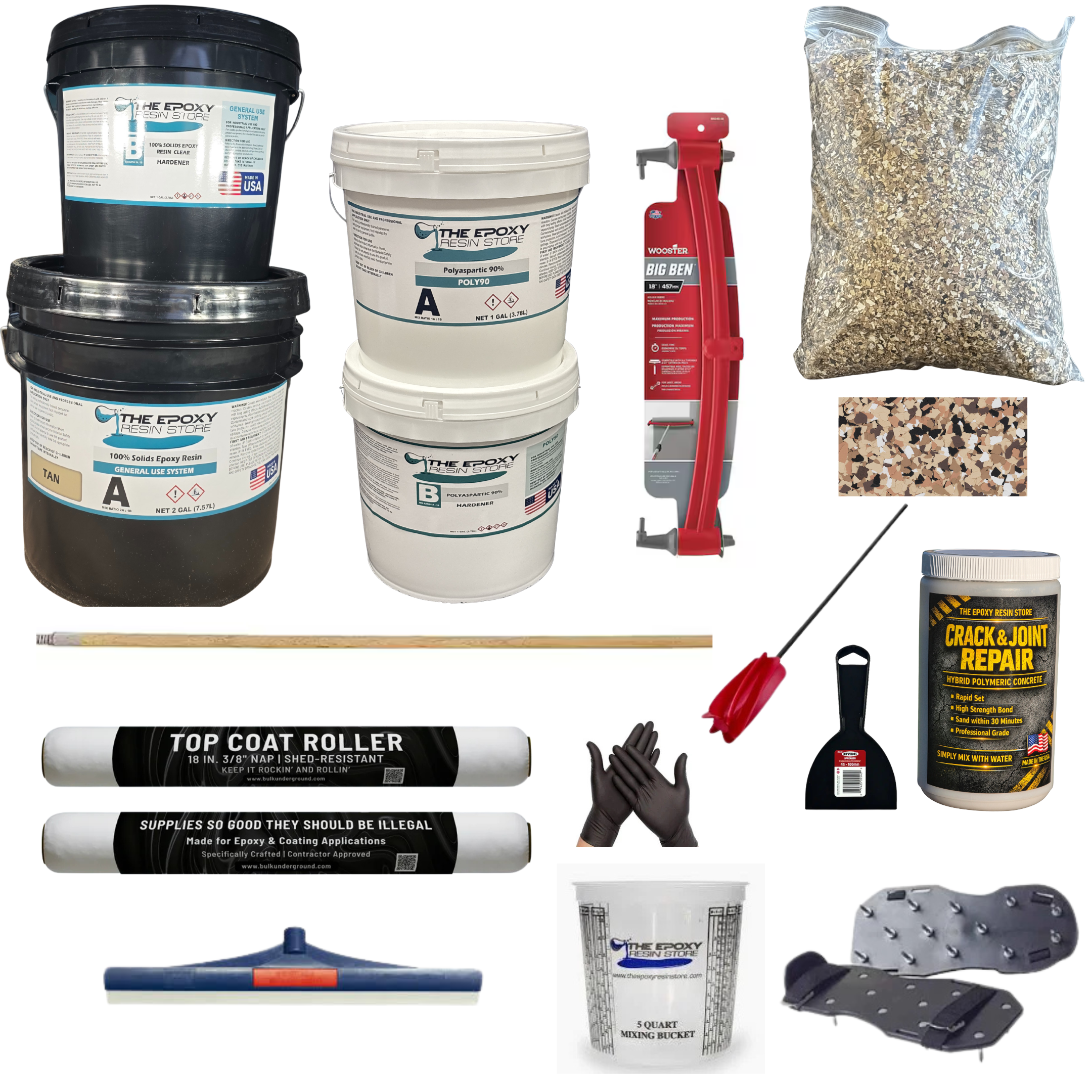 Ultimate DIY Garage Epoxy Floor Kit – (Covers 350 Sq Ft) - Flake System