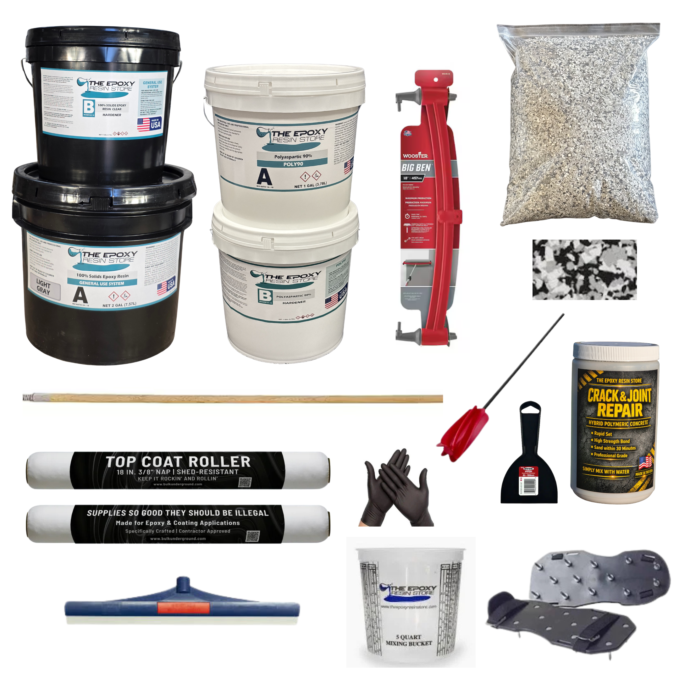 Ultimate DIY Garage Epoxy Floor Kit – (Covers 350 Sq Ft) - Flake System