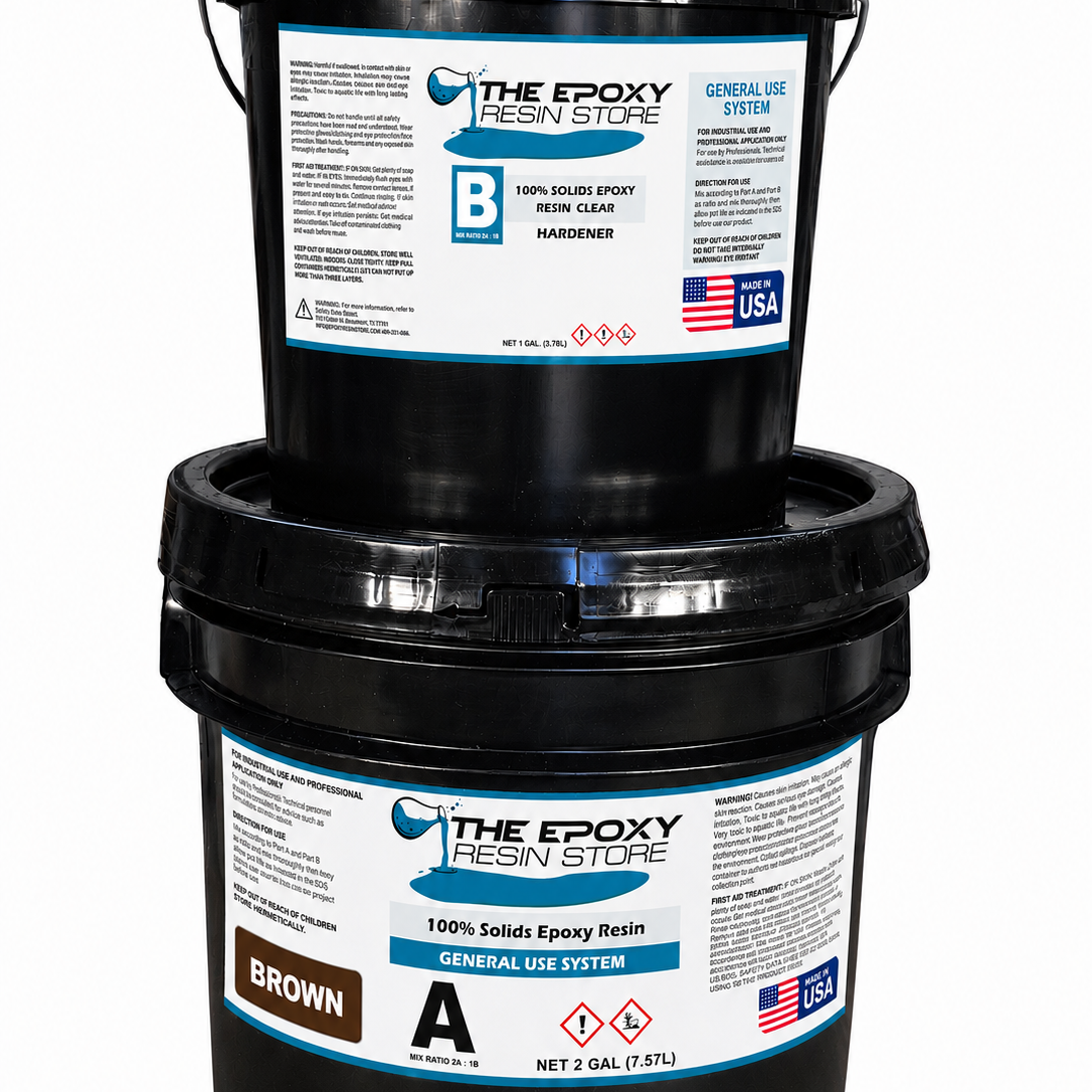 100% Solids Epoxy Resin for High-Performance Floor Coatings - Brown