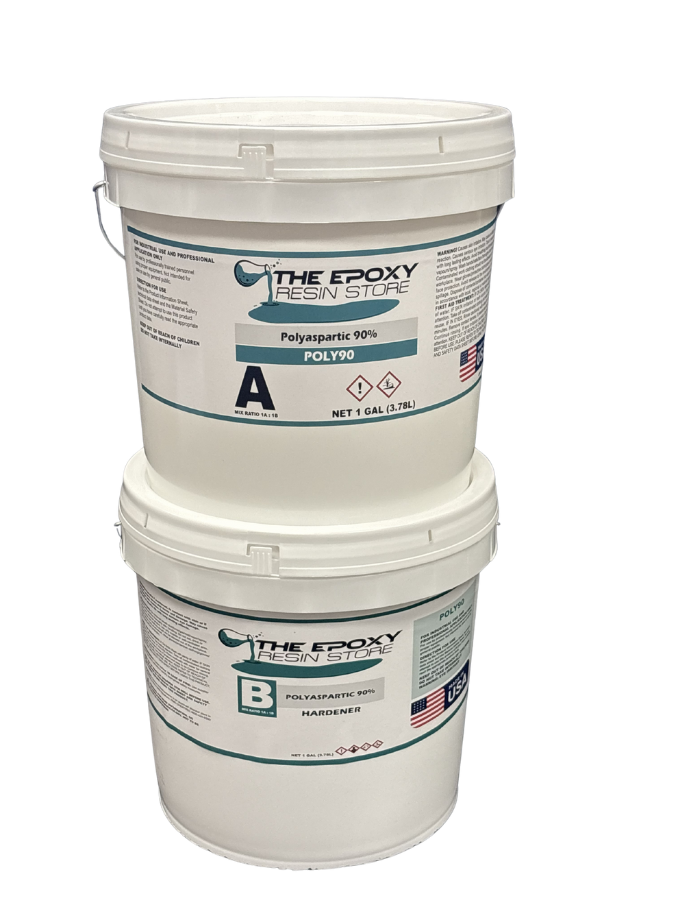Clear Polyaspartic 90% Solids – 1:1 UV-Stable Non-Yellowing Top Coat f ...