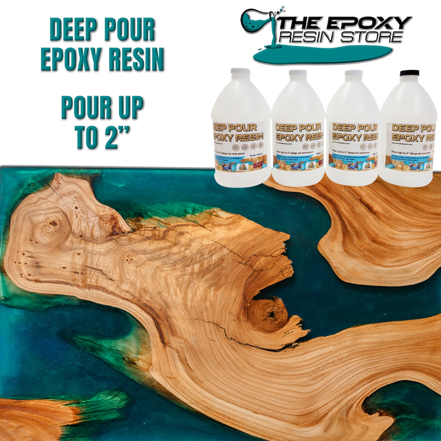 Deep Pour Casting Epoxy Resin for River Tables | Clear, Glossy Finish | 3 to 1 Ratio - The Epoxy Resin Store Hardware Glue & Adhesives #