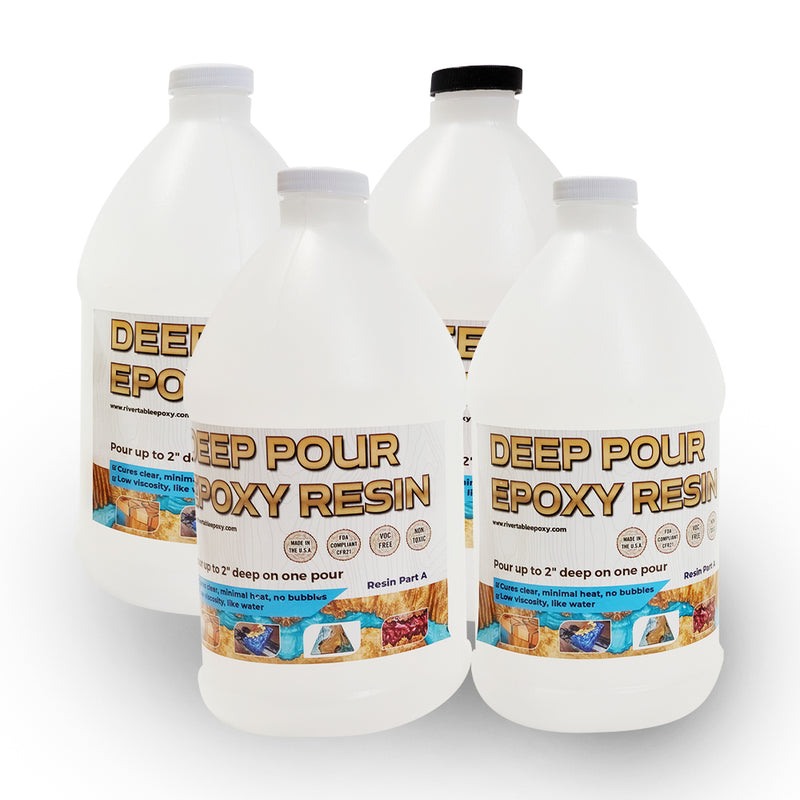 Deep Pour Casting Epoxy Resin for River Tables | Clear, Glossy Finish | 3 to 1 Ratio 2 Gallon Kit