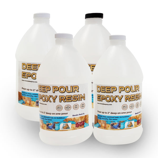 Deep Pour Epoxy Resin Kit 1.5 Gallon - Crystal Clear 2:1 Ratio For River Tables & Wood Projects