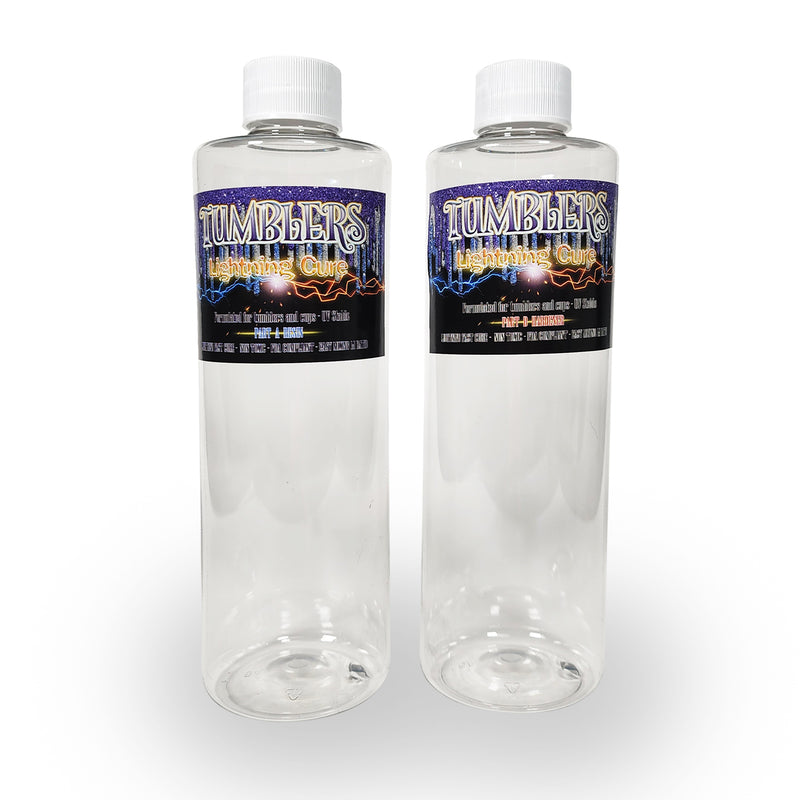 Tumblers Lightning Cure Coating Epoxy Resin Kit | Clear High Gloss UV Resistant Coating System