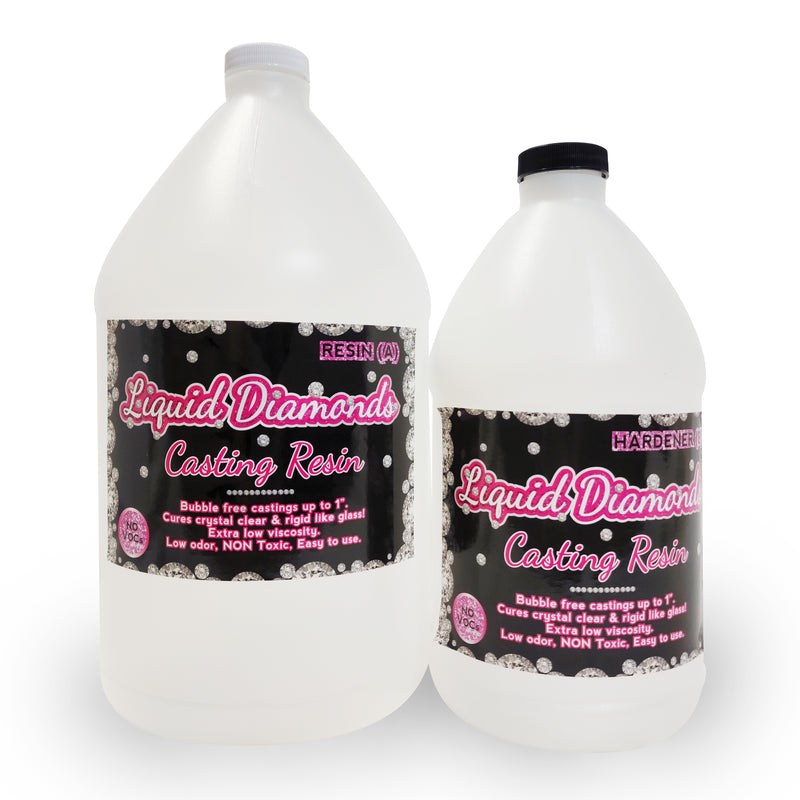 Clear Epoxy Resin for Decorative Casting and Crafting - Liquid Diamonds Casting Epoxy Resin The 1.5 Gallon Kit