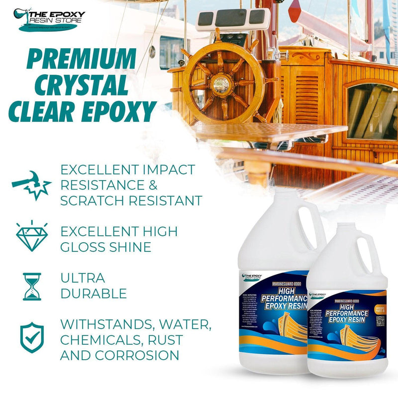 Clear Epoxy Resin for Boat and Marine resin - Marineguard 8000 - 1.5 Gallon Kit - Marine Epoxy Resin - The Epoxy Resin Store