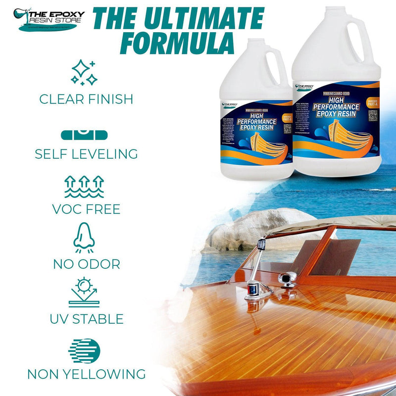 Clear Epoxy Resin for Boat and Marine resin - Marineguard 8000 - 1.5 Gallon Kit - Marine Epoxy Resin - The Epoxy Resin Store