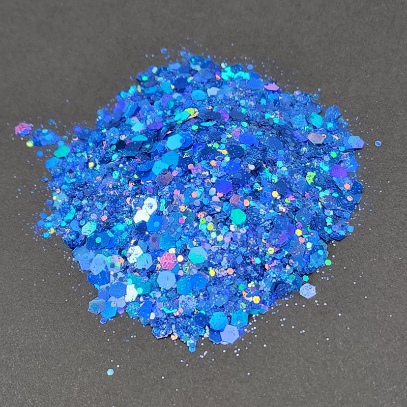 Blue Mix Hologram Chunky Glitter for Resin Crafts, Glitter for