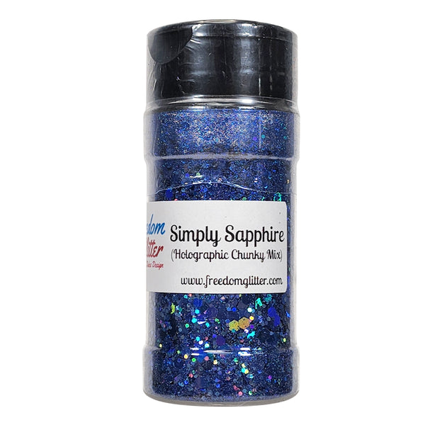 Simply Sapphire - Professional Grade Holographic Chunky Mix Glitter - The Epoxy Resin Store  #