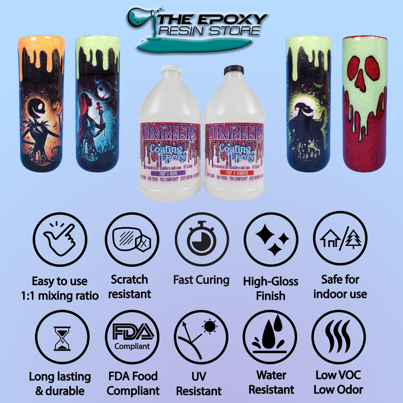 Tumblers Coating Epoxy Resin 1 Gallon Kit Bundle with Jacquard Overtones Exciter Pack