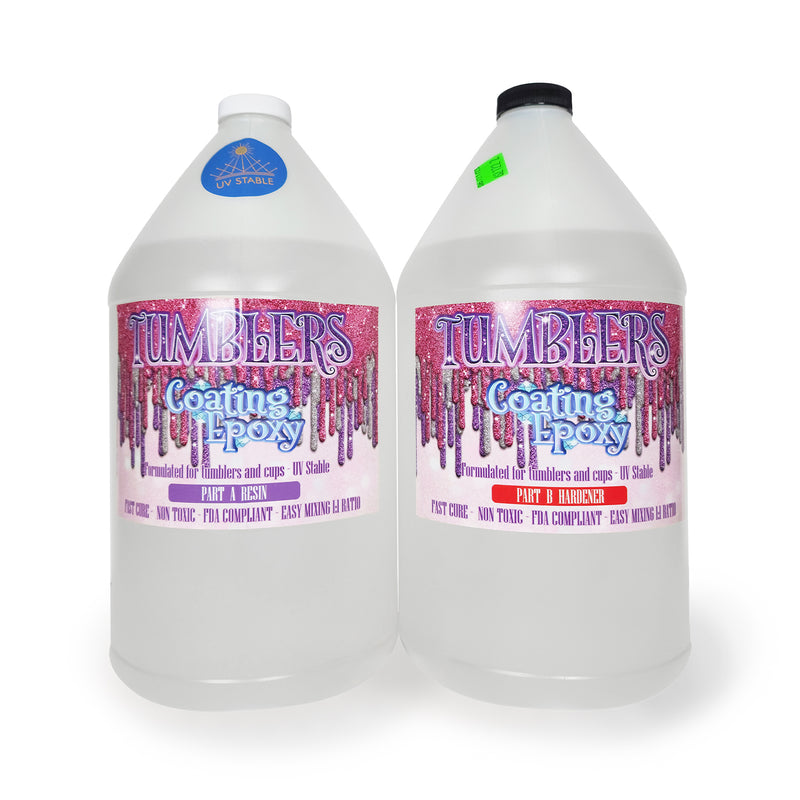 Tumblers Coating Epoxy Resin Kit | Clear High Gloss UV Resistant Coating System Two Gallon Kit