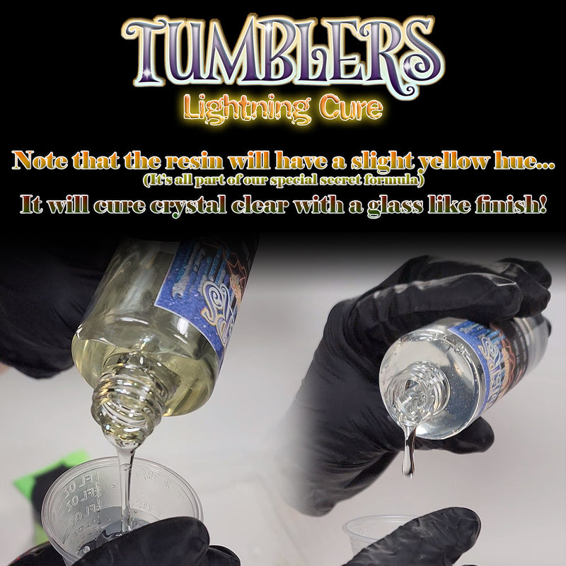 Tumblers Lightning Cure Coating Epoxy Resin Kit | Clear High Gloss UV Resistant Coating System