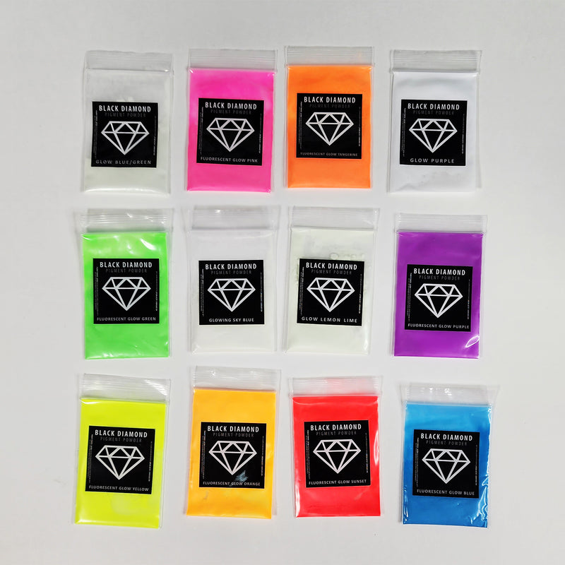 Glow Variety Pack (12 colors) - Professional grade glow powder pigment