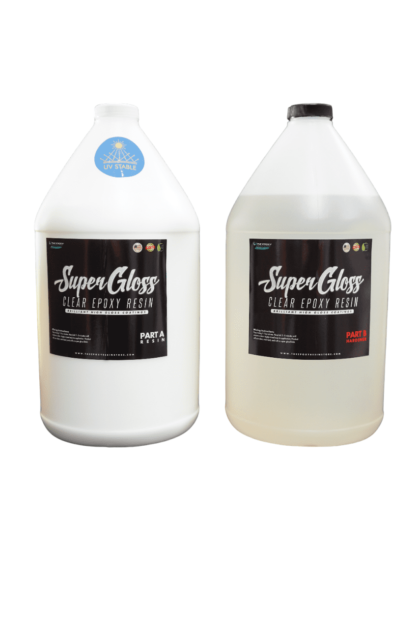 Super Gloss UV Stable Epoxy Resin 1:1 Mixing Ratio for counter and Table Top Coatings - The Epoxy Resin Store Hardware Glue & Adhesives #
