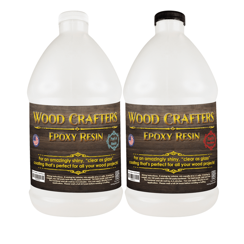 Clear Epoxy Resin with High Gloss Finish for Tabletops - Woodcrafters Kit Woodcrafter Tabletop Epoxy 1 Gallon Kit